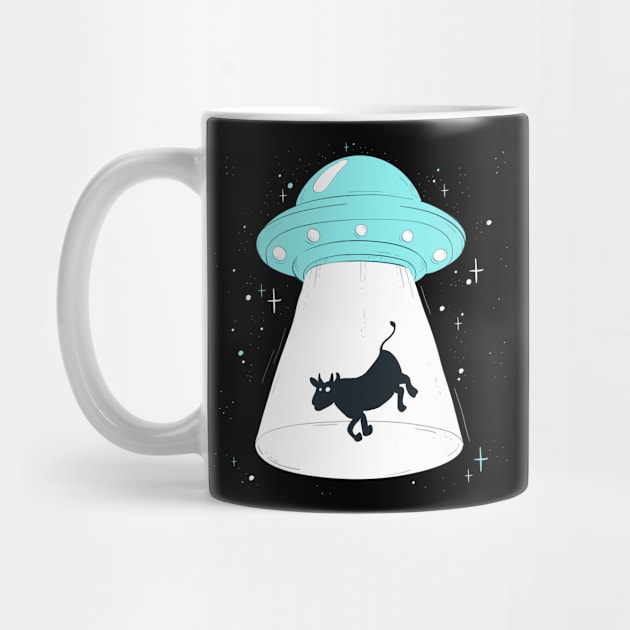 Cow Abduction - UFO Believer Alien Spaceship Space Animals by YouareweirdIlikeyou